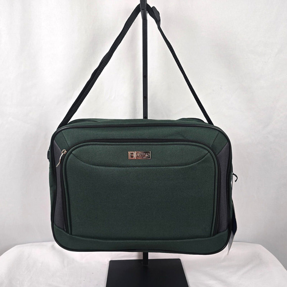 Chaps Laptop Bag Sedona Collection Green Black 15.5" x 11" x 3" - Picture 1 of 16